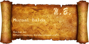 Muzsai Balda névjegykártya
